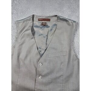 Perry Ellis Mens Vest Light Gray Suit Formal Business Neck Button Sleeveless